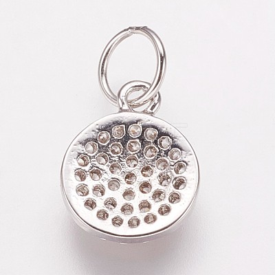 Brass Cubic Zirconia Pendants ZIRC-K070-21P-1