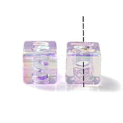 UV Plating Rainbow Iridescent Acrylic Beads OACR-K003-008C-1