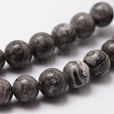 Natural Map Stone/Picasso Stone/Picasso Jasper Bead Strands G-D840-60-6mm-1