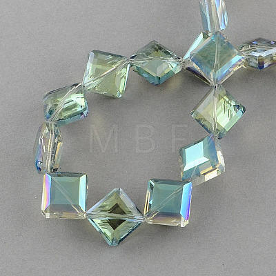 Transparent Electroplate Faceted Glass Beads Strands EGLA-S088-M-1