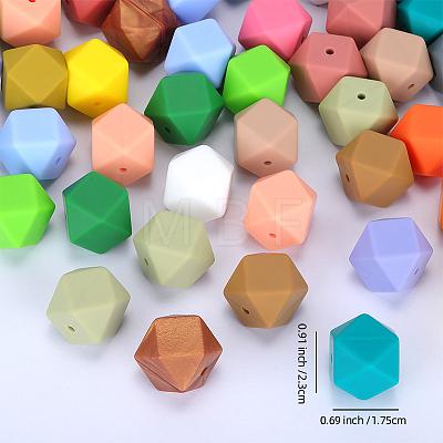 Hexagonal Silicone Beads SI-JX0020A-15-1