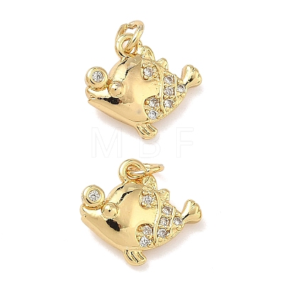 Brass Micro Pave Cubic Zirconia Pendants KK-A291-11E-G-1