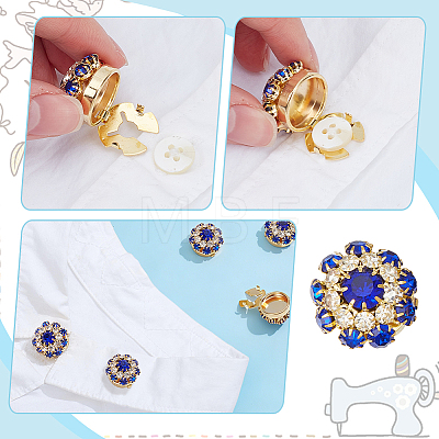 6Pcs Alloy Rhinestone Cufflinks FIND-NB0007-41C-1