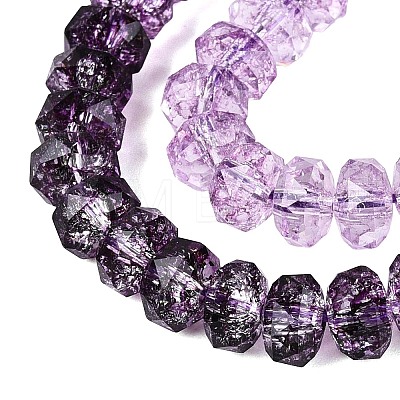 Crackle Transparent Glass Beads Strands GLAA-N068-03A-10-1