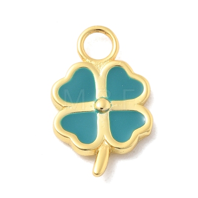 925 Sterling Silver Light Sea Green Enamel Charms STER-Z012-01G-07-1