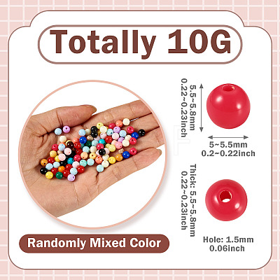 10G Opaque Acrylic Beads SACR-TADJ0001-03D-1