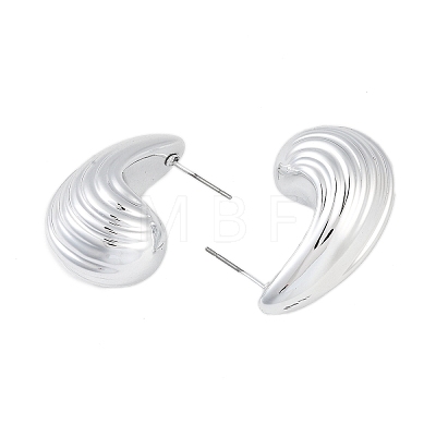 Teardrop CCB Plastic Stud Earrings for Women EJEW-Q382-03P-1