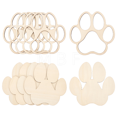  8Pcs 2 Styles Unfinished Wood Pieces DIY-NB0009-97-1