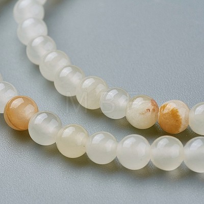 Natural Yellow Jade Beads Strands G-F622-25-4mm-1