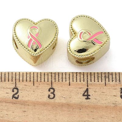 Brass Enamel European Beads KK-K298-04C-G-1