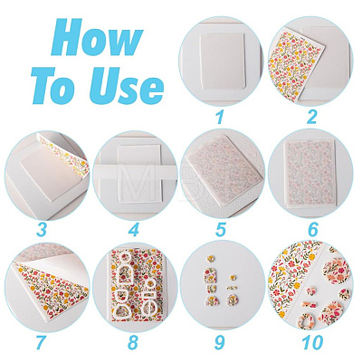 5Pcs 5 Colors Polymer Clay Earrings Water Transfer Paper DIY-HY0003-22B-1