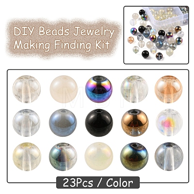 345Pcs 15 Color Electroplate Glass Beads Strands EGLA-Q026-03-1