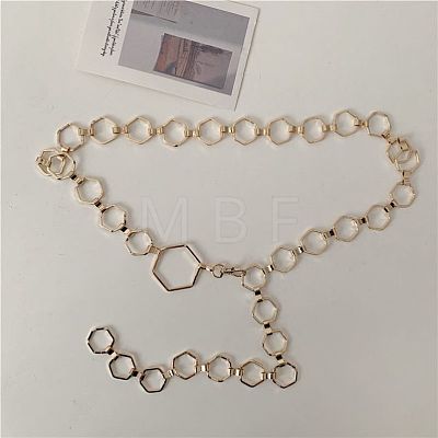 Alloy Hexagon Link Chain Waist Chains WG7868D-01-1