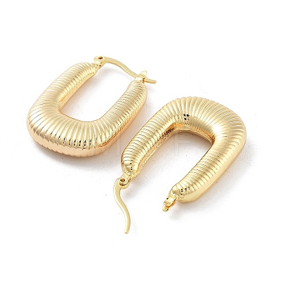 Brass Hoop Earrings EJEW-H301-01G-07-1