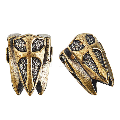 2Pcs Brass European Beads KK-DC0005-18AG-1
