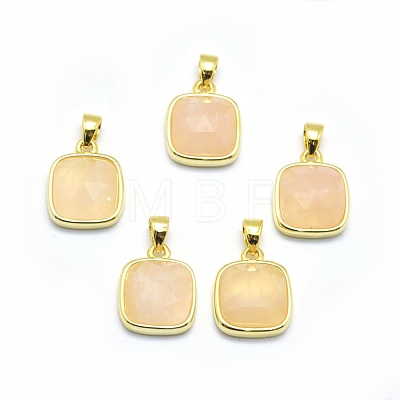 Natural Rose Quartz Pendants G-O176K-02G-1