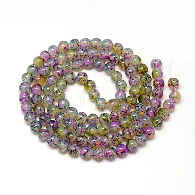 Baking Painted Glass Beads Strands DGLA-Q023-6mm-DB59-1