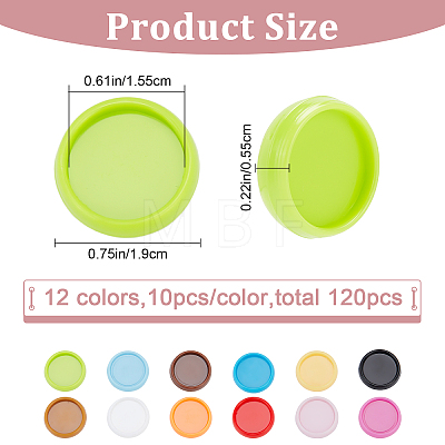 120Pcs 12 Colors ABS Plastic Loose Leaf Ring Round Binder Discs FIND-CP0001-34-1