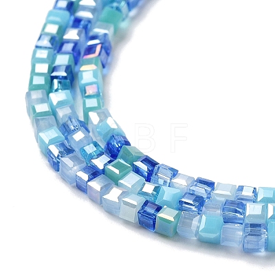 Gradient Color Electroplate Glass Bead Strands X-GLAA-E042-05-B07-1