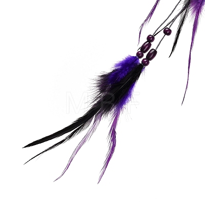 Iron Woven Web/Net with Feather Pendant Decorations LS-AJEW-B016-01-1