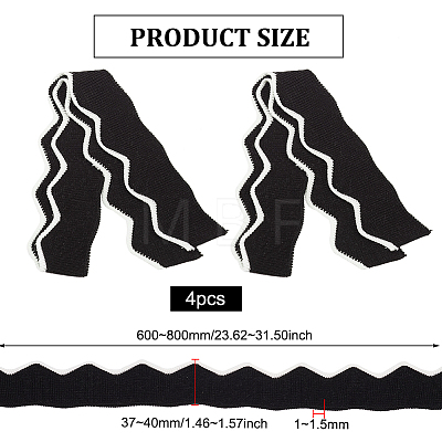 4Pcs 90% Ice Silk & 10% Elastic Fiber Ribbing Fabric for Cuffs FIND-BC0004-46B-1