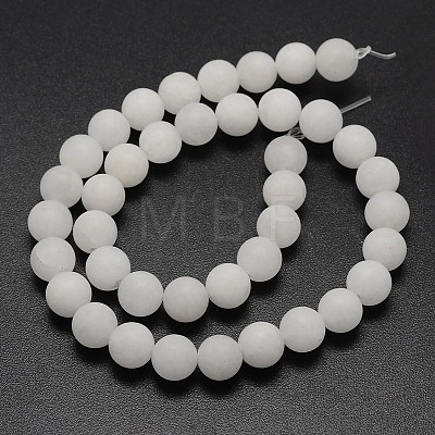 Natural White Jade Beads Strands X-G-D671-8mm-1
