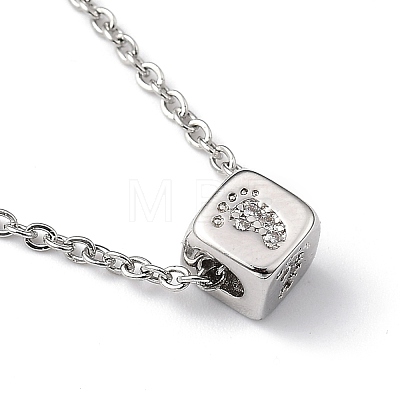Brass Micro Pave Clear Cubic Zirconia Pendant Necklaces NJEW-JN02997-03-1