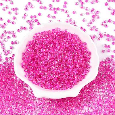 6/0 Inside Colours Transparent Glass Seed Beads SEED-T007-07I-1