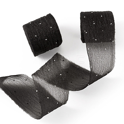 2Rolls Polyester Hot-fix Rhinestone Raw Edges Ribbon OCOR-TA0003-95I-1