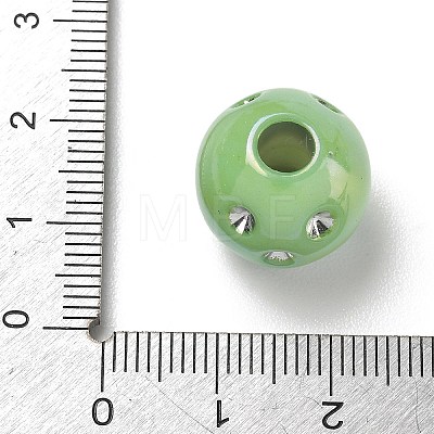 UV Plating Opaque Acrylic European Bead Rhinestone Settings AC-CBA6658-06B-1