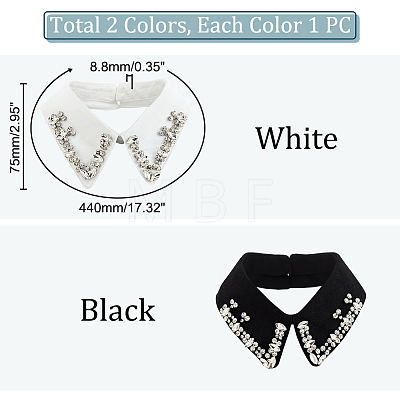 AHADEMAKER 2Pcs 2 Style Lady's Polyester Detachable Collars AJEW-GA0004-97-1