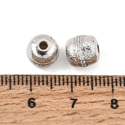 925 Sterling Silver Micro Pave Clear Cubic Zirconia Beads SE-CBAF1B2-15P-1