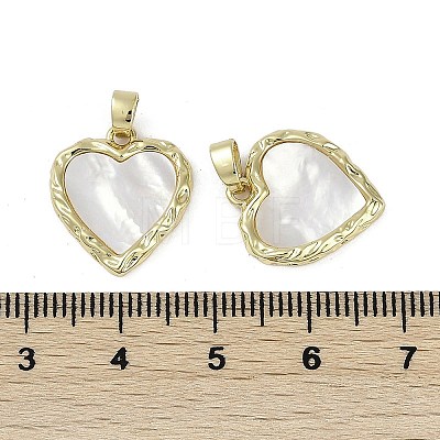 Brass Pave Natural Shell Pendants KK-Z078-29G-1