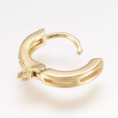 Brass Huggie Hoop Earring Findings X-KK-L152-20-1