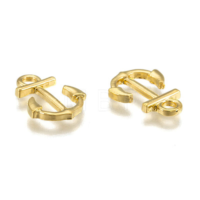 Anchor Brass Pendants ZIRC-F022-64G-1
