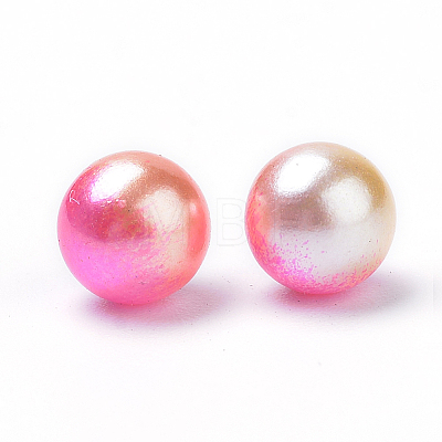 Rainbow Acrylic Imitation Pearl Beads OACR-R065-4mm-04-1