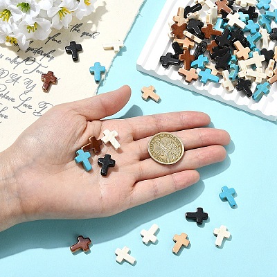 120Pcs 4 Colors Synthetic Turquoise Beads TURQ-YW0001-09-1