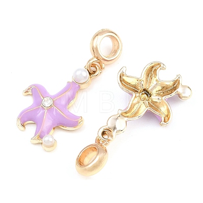 Alloy Enamel European Dangle Charms AL-CBAC2D3-01G-02-1