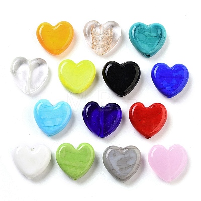 Heart Handmade Lampwork Beads LAMP-U003-01O-1