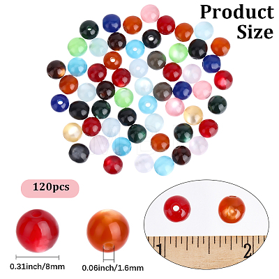 120Pcs Transparent Resin Beads RESI-PA0001-23C-1