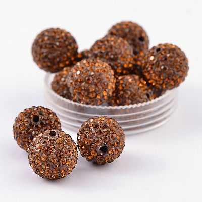 Grade A Rhinestone Pave Disco Ball Beads RB-Q105-7-1