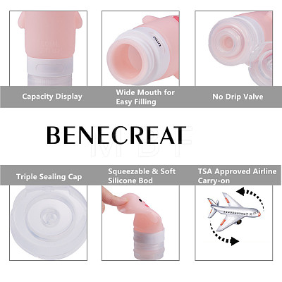 BENECREAT Creative Portable Silicone Travel Points Bottle Sets MRMJ-BC0001-07-1