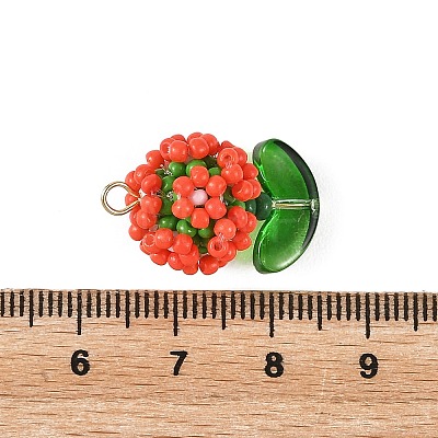 Glass Seed Beaded Pendants PALLOY-MZ01395-02-1