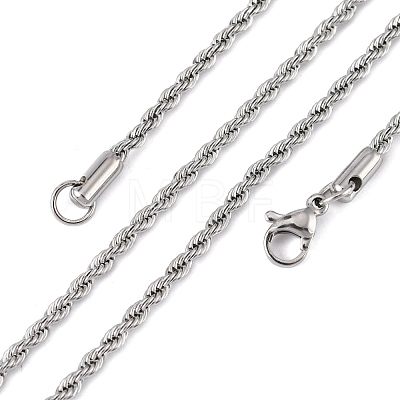 304 Stainless Steel Rope Chain Necklaces STAS-M174-014P-B-1