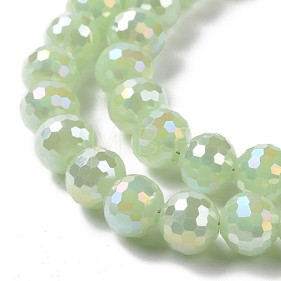 Electroplate Imitation Jade Glass Beads Strands GLAA-E036-12D-1
