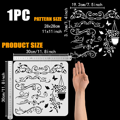 PET Hollow Out Drawing Painting Stencils DIY-WH0391-0864-1