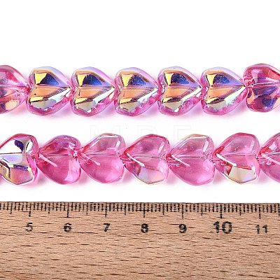 Electroplate Transparent Glass Beads Strands EGLA-N056-01A-07-1