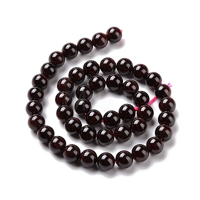 Natural Garnet Round Beads Strands G-A025-02-1