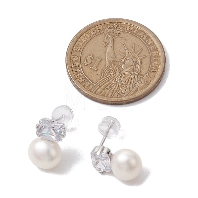 Natural Pearl Ear Studs EJEW-P286-02P-1
