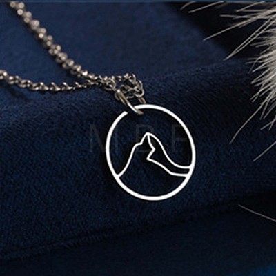 304 Stainless Steel Laser Cut Pendant Necklaces FS-WGA4904-16-1